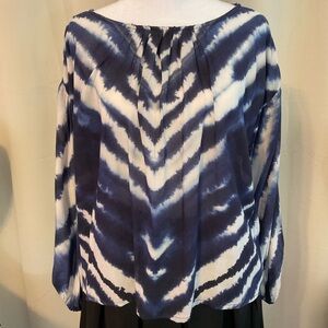 Blue and White Tie-Dye Women's Blouse from Anthropologie